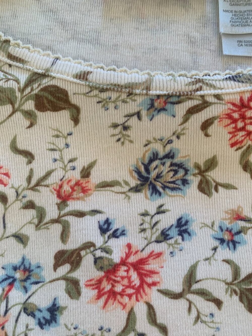Liz Claiborne Medium Long Sleeve Floral Tee Shirt - Picture 9 of 10